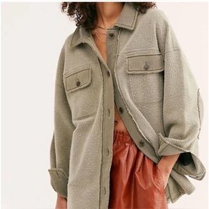 Free People Ruby Jacket oversized shacket olive green very nice medium